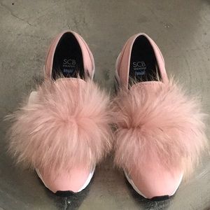 Suecomma Bonnie Fur Trim Neoprene Slip On Sneakers